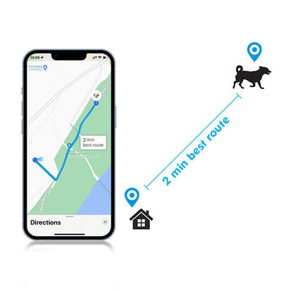 2-in-1 GPS Tracker for Dogs: Smart Collar with Real-Time Location, No Monthly Fee, Unlimited Range (iOS Only) GPS Tracker Dog Collar- Ideal for Small, Medium Large Dogs(Tracker Included) (Brown)