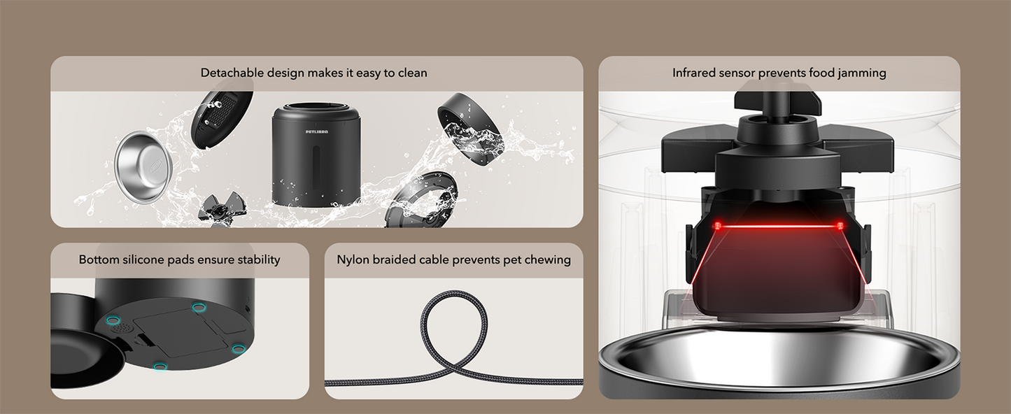 PETLIBRO Automatic Cat Feeder, 5G WiFi Automatic Dog Food Dispenser with Freshness Preservation, 5L Timed Pet Feeder with Low Food Sensor, Up to 10 Meals Per Day, Granary Black