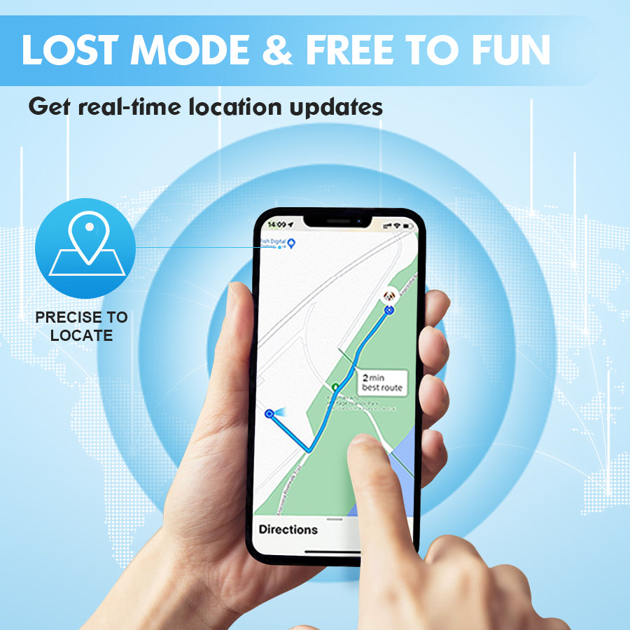 2-in-1 GPS Tracker for Dogs: Smart Collar with Real-Time Location, No Monthly Fee, Unlimited Range (iOS Only) GPS Tracker Dog Collar- Ideal for Small, Medium Large Dogs(Tracker Included) (Brown)