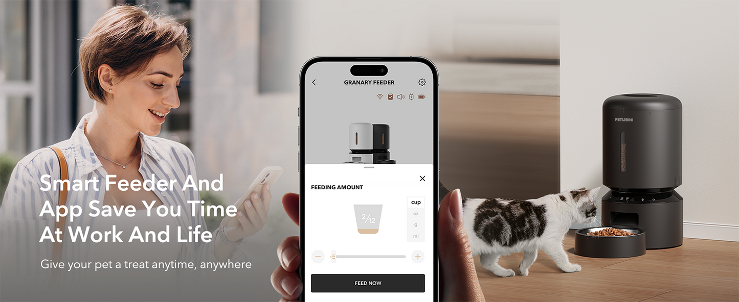 PETLIBRO Automatic Cat Feeder, 5G WiFi Automatic Dog Food Dispenser with Freshness Preservation, 5L Timed Pet Feeder with Low Food Sensor, Up to 10 Meals Per Day, Granary Black