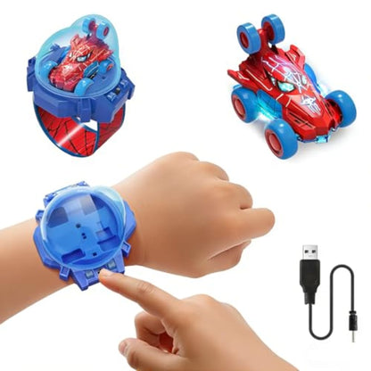 Spider Toy for Boys, Remote Control Watch Toy for Kids, Mini RC Car with LED Light and Wrist Strap for Indoor and Outdoor Play, Birthday for Toddlers