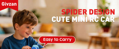 Spider Toy for Boys, Remote Control Watch Toy for Kids, Mini RC Car with LED Light and Wrist Strap for Indoor and Outdoor Play, Birthday for Toddlers